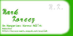 mark korecz business card